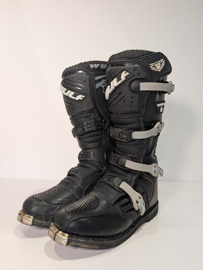Wulfsport Track Star Motocross Boots Mens EU 46 UK 11 Black Dirt Bike Off Road