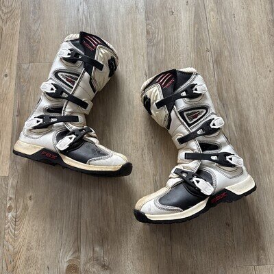 Fox Comp 5 Motocross Motorcycle Boots EU 39 UK 5.5 Youth Kids White MX Quad