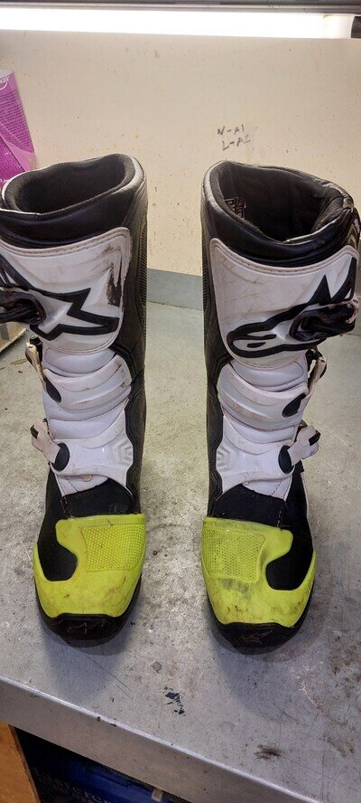 Alpinestar Tech 3 Motocross Boots BLACK, WHITE YELLOW Size EU 39, UK 5.5, US 6