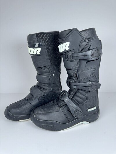 Thor Blitz XR Youth Moto Motocross Off-Road Boots Black / White UK2 US 3