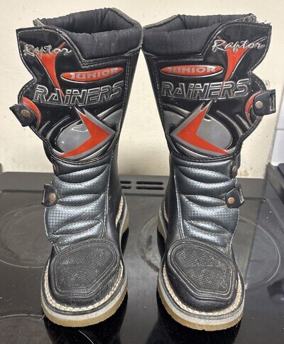 Junior Rainers Motocross Boots Black UK Size 2