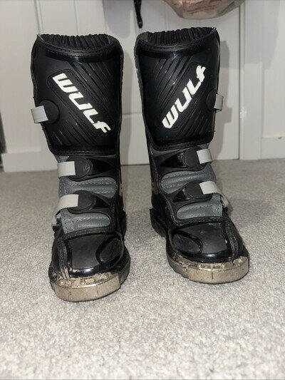 WULFSPORT Motocross MX Motor Cross Boots Kids Youth UK 10 - EU 28