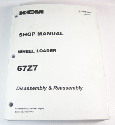 Kawasaki KCM 67Z7 Wheel Loader Tractor Service Shop Repair Manual 65J5-5001 -