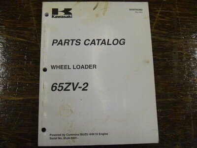 Kawasaki 65ZV-2 Wheel Loader Factory Parts Catalog Manual Book