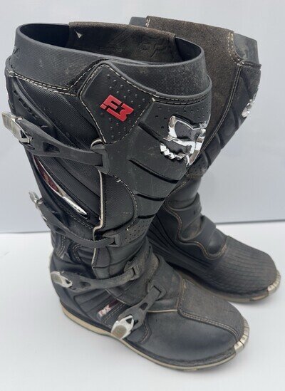 FOX F3 Motocross MX Quad ATV Boots Black UK SIZE 10 EU45