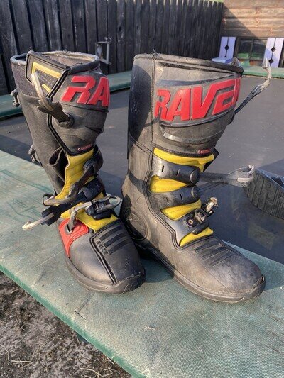 Raven Mx Motocross Motorbike Quad Bike Track Boots Men’s Adults Size 9.5