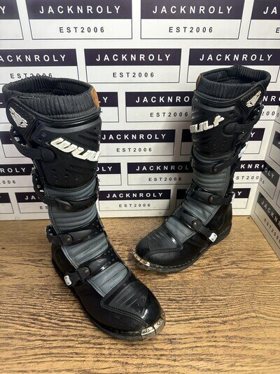 Wulfsport Wulf Adults Black MX Motocross Enduro Boots UK 11 - US 12 - EU 46