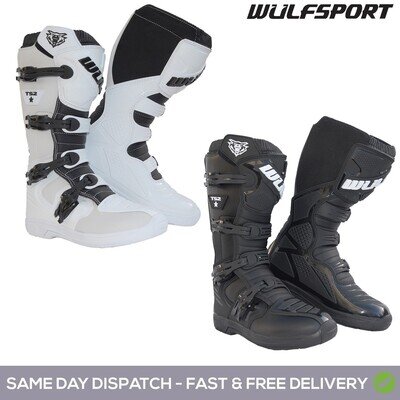 Wulfsport Trackstar Motocross Boots Off Road Motorcross Quad MX Adult Track Boot