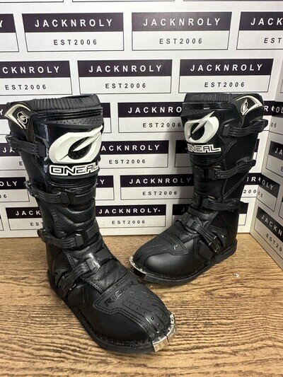 O'Neal Rider MX Motocross Men’s Off Road Black Boots Size EU 43 - US 10 - UK 9
