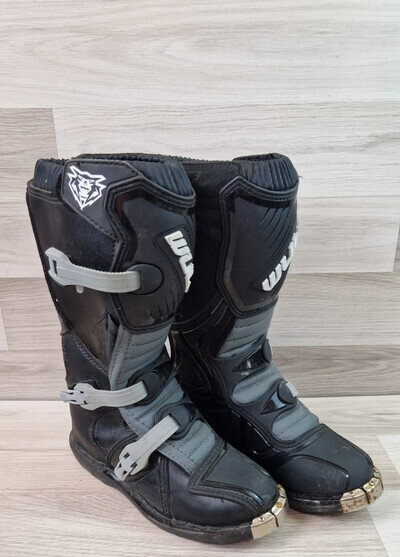 Wulfsport Black Cub LA Motocross MX Off Road Kids Boots - Size UK 3.5 - EU 36