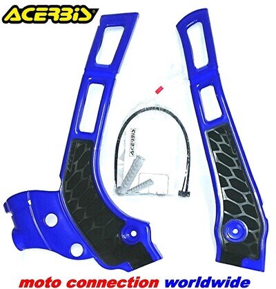 ACERBIS XGRIP FRAME GUARDS BLUE for YAMAHA YZ125 YZ250 Motocross 2005 - 2024