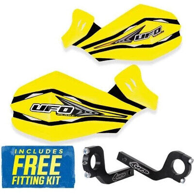 UFO Claw Handguards in RM Yellow Universal MX Enduro Hand Guards + Mounting Kit
