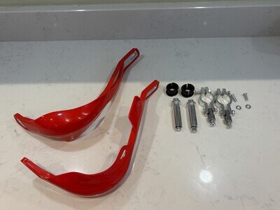 MX Enduro Aluminium Red Reinforced Hand Guards 7/8" 22mm Handlebar 🇬🇧.