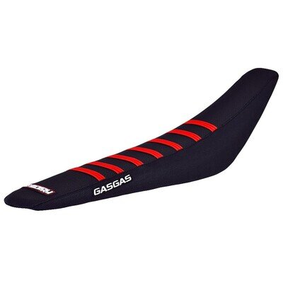 Gas Gas MC MCF EC ECF 2024 Ribbed Gripper Seat Cover Black Red Motocross
