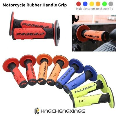 Pro Grip Progrip 801 Grips Flo Yellow Black Motocross Half Waffle Soft Density