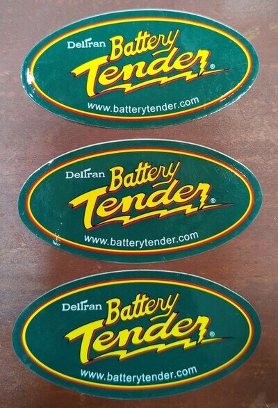 NOS Lot of 3 Vintage Deltran Battery Tender Racing Motorcycle Motocross Decal
