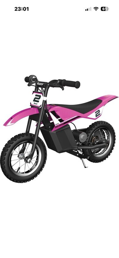 Razor Dirt Rocket MX125 Electric Motocross Bike Vibrant Pink 12 Volt Ages 7 +