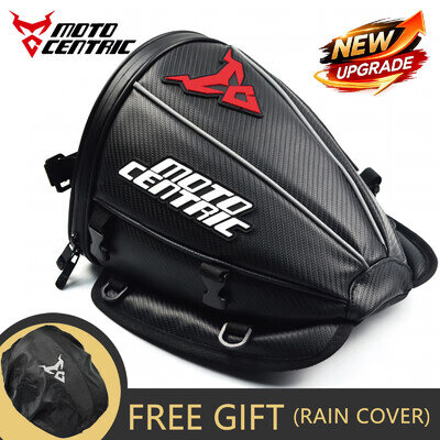 Motorcycle Tail Bag Waterproof Reflective Carbon Fiber Leather Motocross Back Se