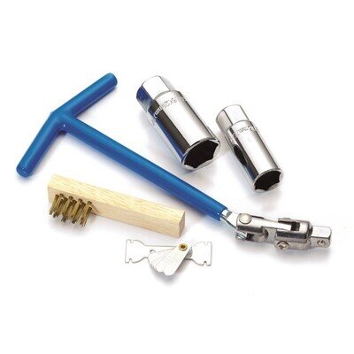 APICO MOTORCYCLE MOTOCROSS SPARK PLUG SOCKET KIT 16mm 21mm WITH BRUSH AND GUAGE