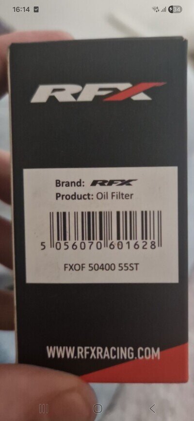 RFX Racing Oil Filter FXOF 50400 55ST – Motorcycle / Motocross Engine Oil Filter