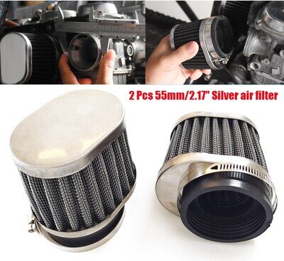 2Pcs Motorcycle Air Filter Universal 55MM Engine Filter For Motocross Carburetor
