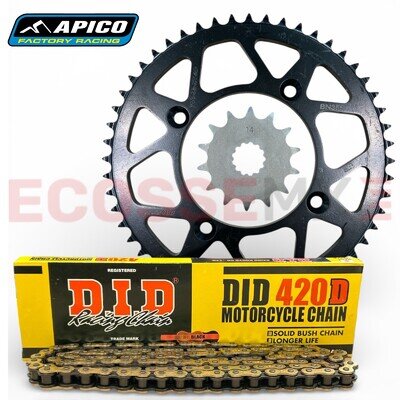 KAWASAKI KX65 APICO CHAIN SPROCKET KIT DID CHAIN APICO STEEL SPROCKET 2000-2026