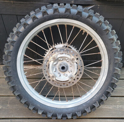 HONDA CR 250 1990 REAR WHEEL WITH DISC SPROCKET SPACERS TYRE EVO MOTOCROSS