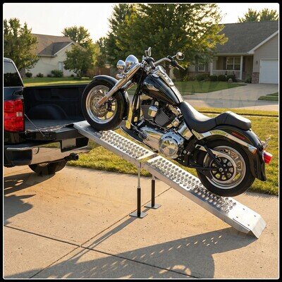 Heavy Duty Folding Loading Ramp Steel 195CM 300KG CAPACITY Motorbike Bike Access