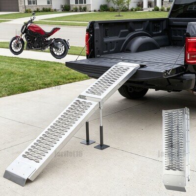 VEHICLE LOADING RAMP HEAVY DUTY 300KG CAPACITY FOLDING MOTORBIKE BIKE ACCESS