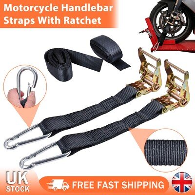 Motorcycle Handlebar Tie-down Ratchet Straps Transit Motorbike Motocross MX Bike