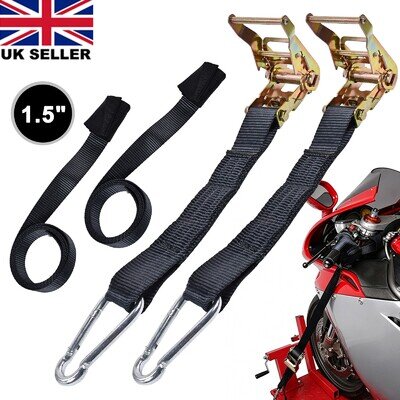 Motorcycle Handlebar Tiedown Ratchet Straps Transit Motorbike Motocross MX Bikes