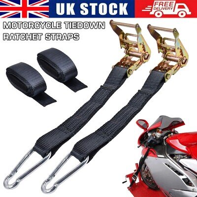 Motorcycle Handlebar Tiedown Ratchet Straps Transit Motorbike Motocross MX Bike