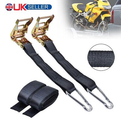 Motorcycle Handlebar Tiedown Ratchet Straps Transit Motorbikes Motocross MX Bike