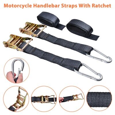 Motorcycle Handlebar Tiedown Ratchet Strap Transit Motorbike Motocross MX Bike