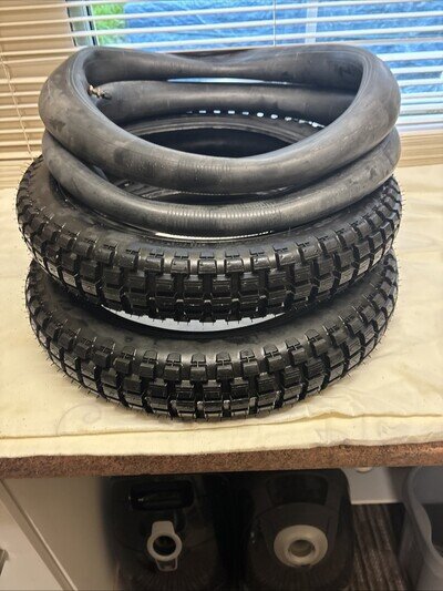 New Trials Bike Tyres 300-14 4PR With New Inner Tubes