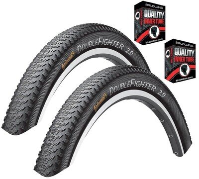 Continental DOUBLE FIGHTER 700 x 35c Slick Fast Road Hybrid Bike TYRE s / TUBE s