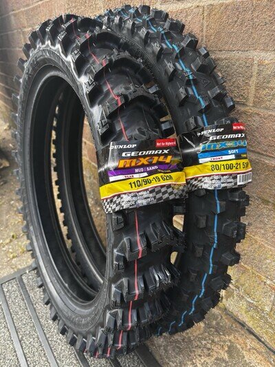 MX Tyres Dunlop Geomax MX34 80/100-21 & Geomax MX14 110/90-19