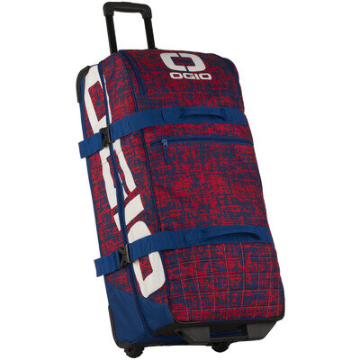 NEW OGIO TRUCKER WHEELED GEAR KIT BAG CHAOS RED BLUE TRAVEL MOTOCROSS MX ENDURO