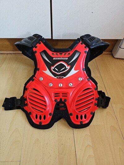 Ufo Shockwave Red Motocross Body Armour Chest Protector,Size Youth Small Adult.
