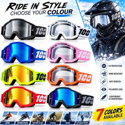 100% STRATA 2 MOTOCROSS MX GOGGLES enduro bike 100 PERCENT MIRROR / CLEAR