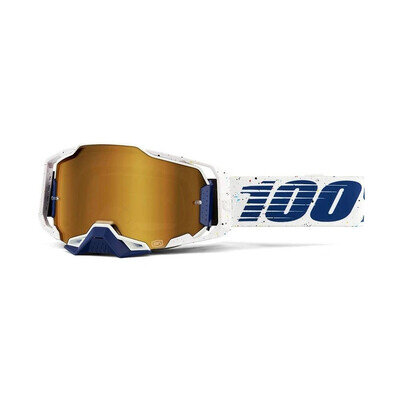 100% Percent Armega Goggle Solis Gold Mirror Lens Off-Road Motocross MX Goggles