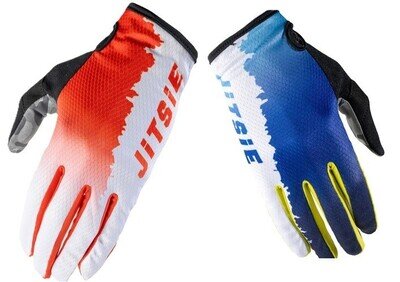 JITSIE G3 PITCH BLUE & RED TRIALS BIKE RIDING GLOVES. GREAT QUALITY.