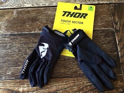 Kids Thor Youth Mountain Bike Trials Gloves Black Brand New with Tags