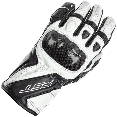 RST Motorbike Motorcycle Track Race Street Stunt 3 CE Gloves - White