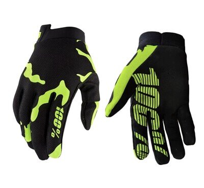 100% Riding Gloves Enduro Motocross Bike Outdoor Riding Size L - Yellow/Black