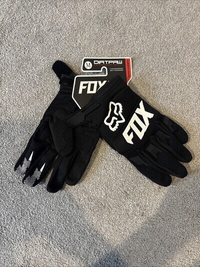 Fox Dirtpaw Race MTB Downhill Motocross Long Gloves Black White