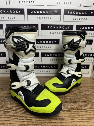 Alpinestars Tech 3 YOUTH Motocross MX Boots Black White Size UK 7 - US 8 EU 40.5