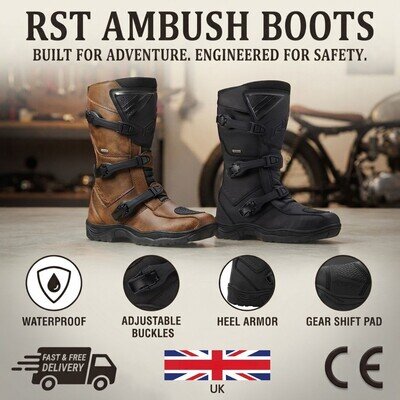 RST Mens Waterproof Boots Motorcycle Motorbike Touring Adventure Ambush CE Boot