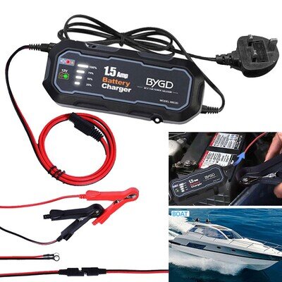 12V Motorcycle Motorbike Car Battery Charger Automatic Smart Trickle UK Plug