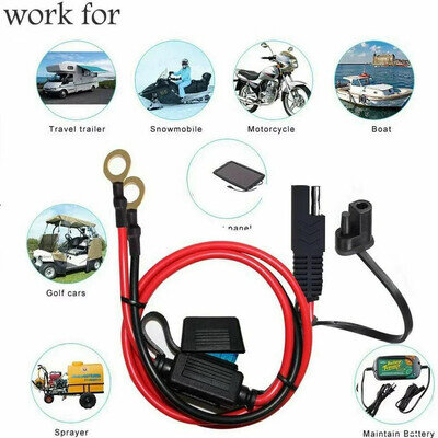 SAE Battery Charger cable lead Terminal Ring Connector Motorbike Motorcycle 12V